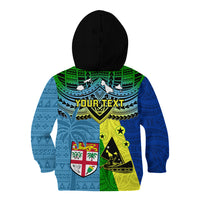 Custom Malampa Fiji Day Kid Hoodie Together We Grow Proud Polynesian Tapa Artsy - Wonder Print Shop