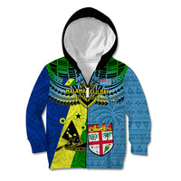 Custom Malampa Fiji Day Kid Hoodie Together We Grow Proud Polynesian Tapa Artsy - Wonder Print Shop