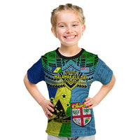 Custom Malampa Fiji Day Kid T Shirt Together We Grow Proud Polynesian Tapa Artsy - Wonder Print Shop