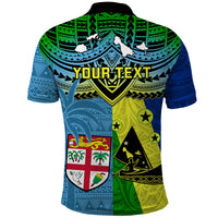 Custom Malampa Fiji Day Polo Shirt Together We Grow Proud Polynesian Tapa Artsy - Wonder Print Shop