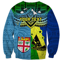 Custom Malampa Fiji Day Sweatshirt Together We Grow Proud Polynesian Tapa Artsy - Wonder Print Shop