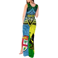 Custom Malampa Fiji Day Tank Maxi Dress Together We Grow Proud Polynesian Tapa Artsy - Wonder Print Shop