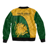 South Africa Bomber Jacket King Protea With Kente Pattern - Wonder Print Shop
