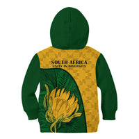 South Africa Kid Hoodie King Protea With Kente Pattern - Wonder Print Shop