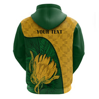 Custom South Africa Hoodie King Protea With Kente Pattern - Wonder Print Shop