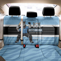 Custom Botswana Cricket Back Car Seat Cover Go Baggy Blues Zebra Mascot - Wonder Print Shop