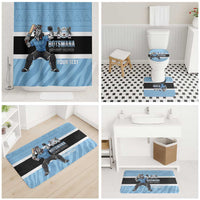 Custom Botswana Cricket Bathroom Set Go Baggy Blues Zebra Mascot - Wonder Print Shop