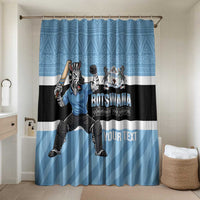Custom Botswana Cricket Bathroom Set Go Baggy Blues Zebra Mascot - Wonder Print Shop