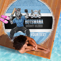 Custom Botswana Cricket Beach Blanket Go Baggy Blues Zebra Mascot - Wonder Print Shop