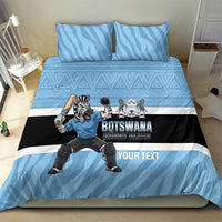 Custom Botswana Cricket Bedding Set Go Baggy Blues Zebra Mascot - Wonder Print Shop