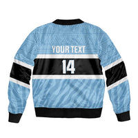 Custom Botswana Cricket Bomber Jacket Go Baggy Blues Zebra Mascot - Wonder Print Shop