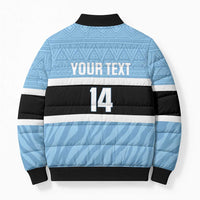 Custom Botswana Cricket Bomber Puffer Jacket Go Baggy Blues Zebra Mascot - Wonder Print Shop