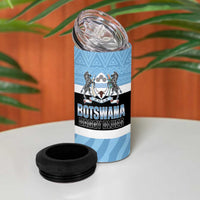 Custom Botswana Cricket 4 in 1 Can Cooler Tumbler Go Baggy Blues Zebra Mascot - Wonder Print Shop