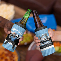 Custom Botswana Cricket 4 in 1 Can Cooler Tumbler Go Baggy Blues Zebra Mascot - Wonder Print Shop