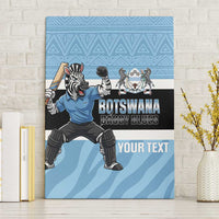 Custom Botswana Cricket Canvas Wall Art Go Baggy Blues Zebra Mascot - Wonder Print Shop