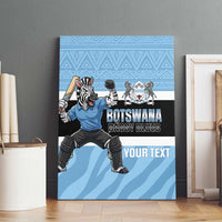 Custom Botswana Cricket Canvas Wall Art Go Baggy Blues Zebra Mascot - Wonder Print Shop