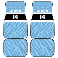 Custom Botswana Cricket Car Mats Go Baggy Blues Zebra Mascot - Wonder Print Shop