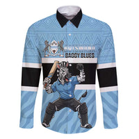 Custom Botswana Cricket Family Matching Off Shoulder Maxi Dress and Hawaiian Shirt Go Baggy Blues Zebra Mascot - Wonder Print Shop