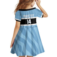 Custom Botswana Cricket Family Matching Short Sleeve Bodycon Dress and Hawaiian Shirt Go Baggy Blues Zebra Mascot - Wonder Print Shop