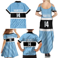 Custom Botswana Cricket Family Matching Summer Maxi Dress and Hawaiian Shirt Go Baggy Blues Zebra Mascot - Wonder Print Shop