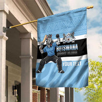 Custom Botswana Cricket Garden Flag Go Baggy Blues Zebra Mascot - Wonder Print Shop