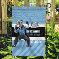 Custom Botswana Cricket Garden Flag Go Baggy Blues Zebra Mascot - Wonder Print Shop