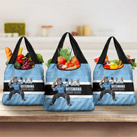 Custom Botswana Cricket Grocery Bag Go Baggy Blues Zebra Mascot - Wonder Print Shop