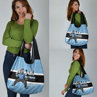 Custom Botswana Cricket Grocery Bag Go Baggy Blues Zebra Mascot - Wonder Print Shop