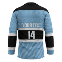 Custom Botswana Cricket Hockey Jersey Go Baggy Blues Zebra Mascot - Wonder Print Shop