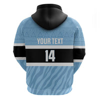 Custom Botswana Cricket Hoodie Go Baggy Blues Zebra Mascot - Wonder Print Shop