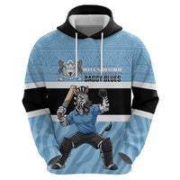 Custom Botswana Cricket Hoodie Go Baggy Blues Zebra Mascot - Wonder Print Shop