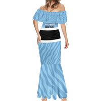 Custom Botswana Cricket Mermaid Dress Go Baggy Blues Zebra Mascot - Wonder Print Shop