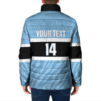 Custom Botswana Cricket Padded Jacket Go Baggy Blues Zebra Mascot - Wonder Print Shop