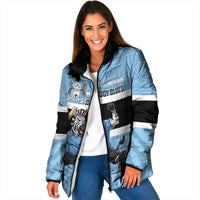 Custom Botswana Cricket Padded Jacket Go Baggy Blues Zebra Mascot - Wonder Print Shop