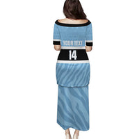 Custom Botswana Cricket Puletasi Go Baggy Blues Zebra Mascot - Wonder Print Shop