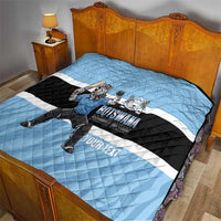 Custom Botswana Cricket Quilt Go Baggy Blues Zebra Mascot - Wonder Print Shop