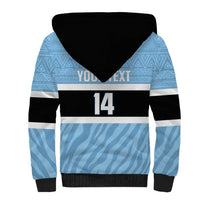 Custom Botswana Cricket Sherpa Hoodie Go Baggy Blues Zebra Mascot - Wonder Print Shop