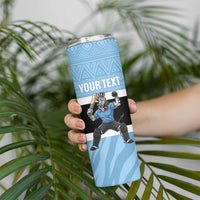 Custom Botswana Cricket Skinny Tumbler Go Baggy Blues Zebra Mascot - Wonder Print Shop