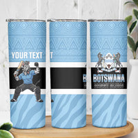 Custom Botswana Cricket Skinny Tumbler Go Baggy Blues Zebra Mascot - Wonder Print Shop