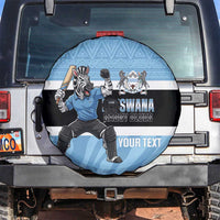 Custom Botswana Cricket Spare Tire Cover Go Baggy Blues Zebra Mascot - Wonder Print Shop