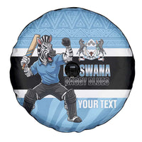 Custom Botswana Cricket Spare Tire Cover Go Baggy Blues Zebra Mascot - Wonder Print Shop