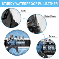 Custom Botswana Cricket Spare Tire Cover Go Baggy Blues Zebra Mascot - Wonder Print Shop