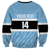 Custom Botswana Cricket Sweatshirt Go Baggy Blues Zebra Mascot - Wonder Print Shop