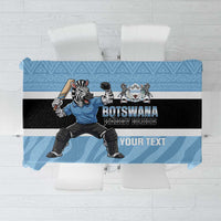 Custom Botswana Cricket Tablecloth Go Baggy Blues Zebra Mascot - Wonder Print Shop