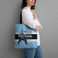 Custom Botswana Cricket Tote Bag Go Baggy Blues Zebra Mascot - Wonder Print Shop