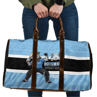 Custom Botswana Cricket Travel Bag Go Baggy Blues Zebra Mascot - Wonder Print Shop