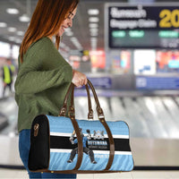 Custom Botswana Cricket Travel Bag Go Baggy Blues Zebra Mascot - Wonder Print Shop