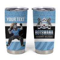 Custom Botswana Cricket Tumbler Cup Go Baggy Blues Zebra Mascot - Wonder Print Shop
