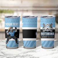 Custom Botswana Cricket Tumbler Cup Go Baggy Blues Zebra Mascot - Wonder Print Shop