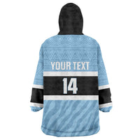 Custom Botswana Cricket Wearable Blanket Hoodie Go Baggy Blues Zebra Mascot - Wonder Print Shop